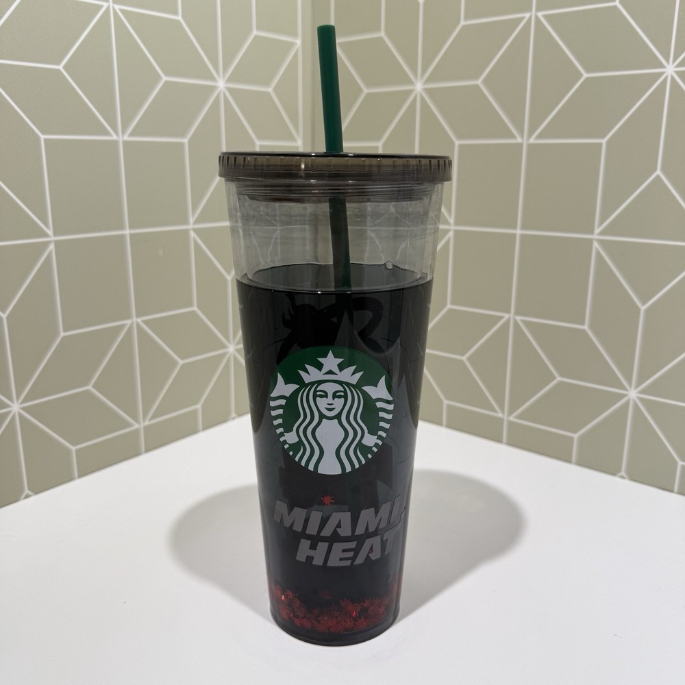 Starbucks 2018 Red Miami Heat Tumbler Cold Cup 16 oz